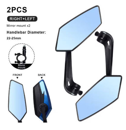 Bicyle Rear View Mirror Two-Color Wide Angle For Off Road EBikes