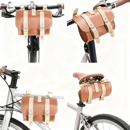 Vintage Bicycle Bag Brown for Handlebar/ Rear Rack
