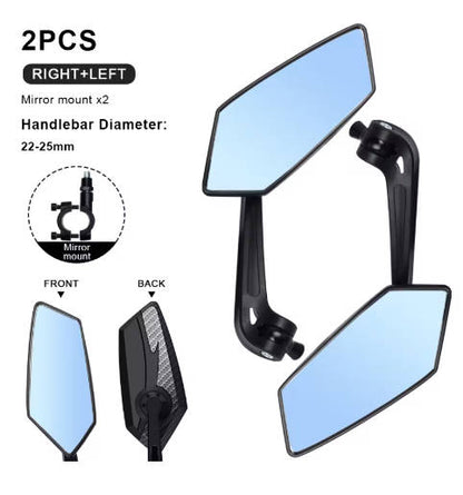 Bicyle Rear View Mirror Two-Color Wide Angle For Off Road EBikes